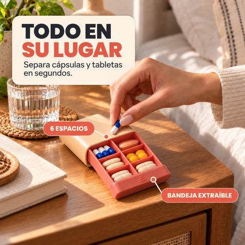 Separa cápsulas y tabletas en segundos, con bandeja extraíble